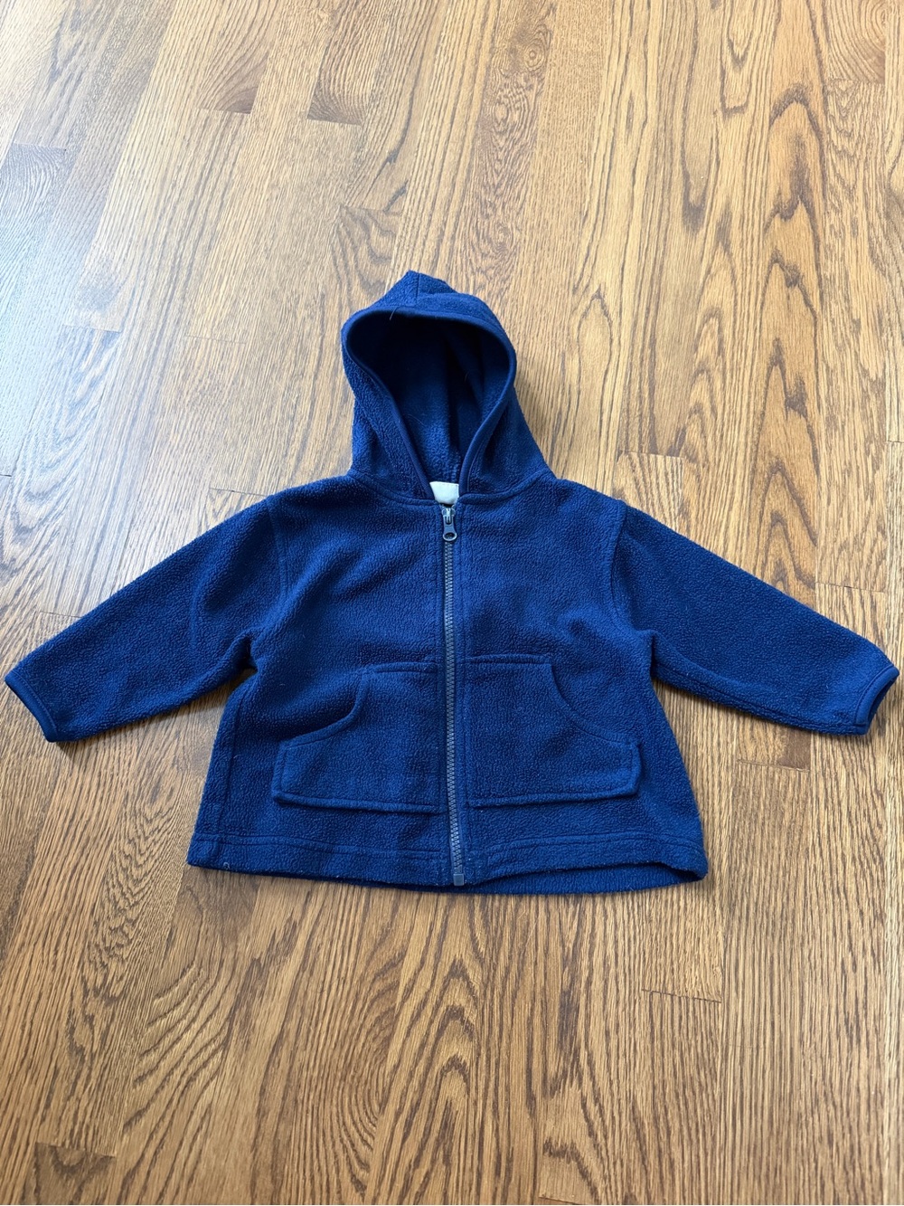 Navy Blue Fleece Hoodie Jacket, size 18M